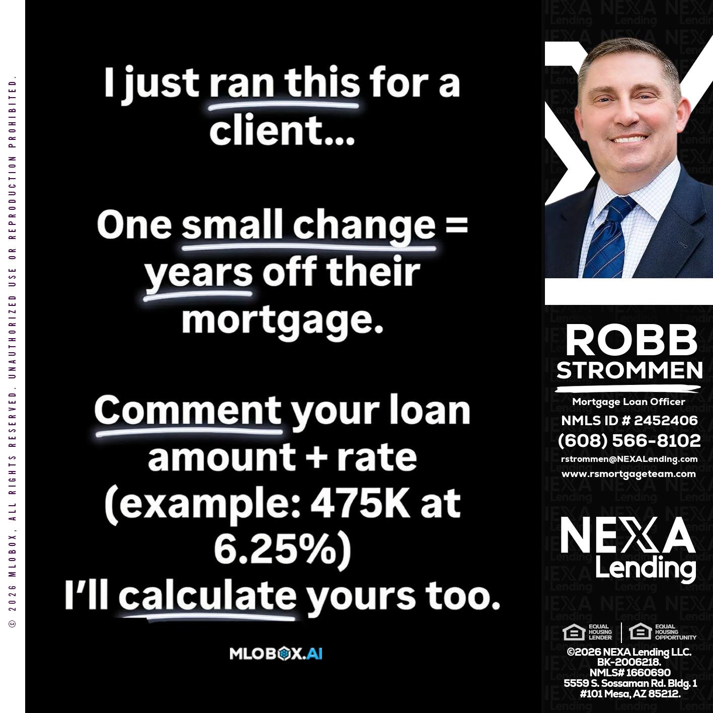 I JUST RAN - Robb Strommen -Mortgage Loan Officer