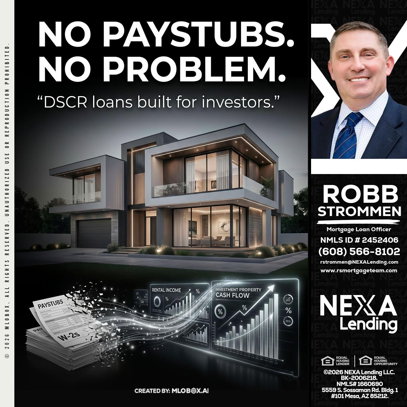 no paystub - Robb Strommen -Mortgage Loan Officer