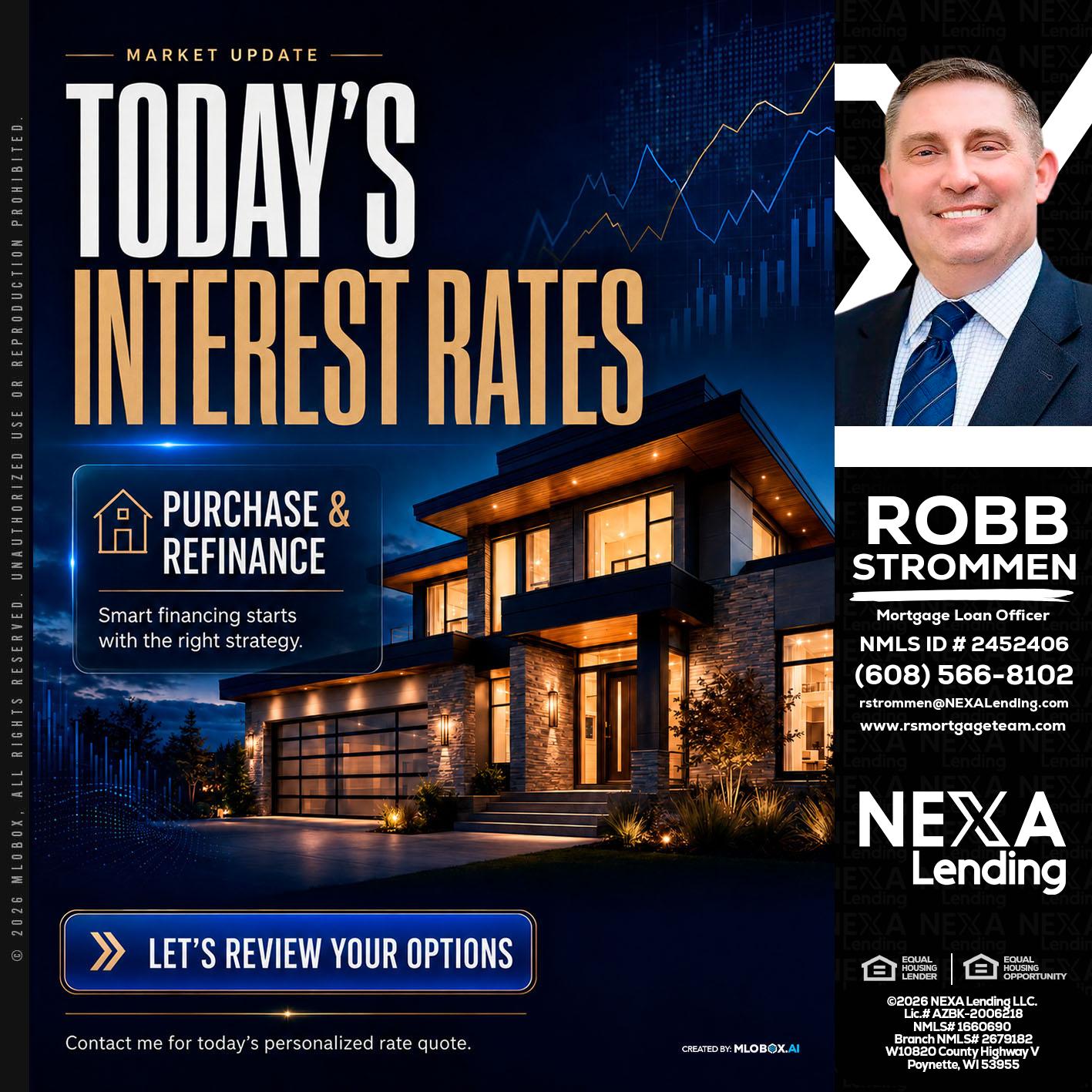 TODAYS RATES - Robb Strommen -Mortgage Loan Officer
