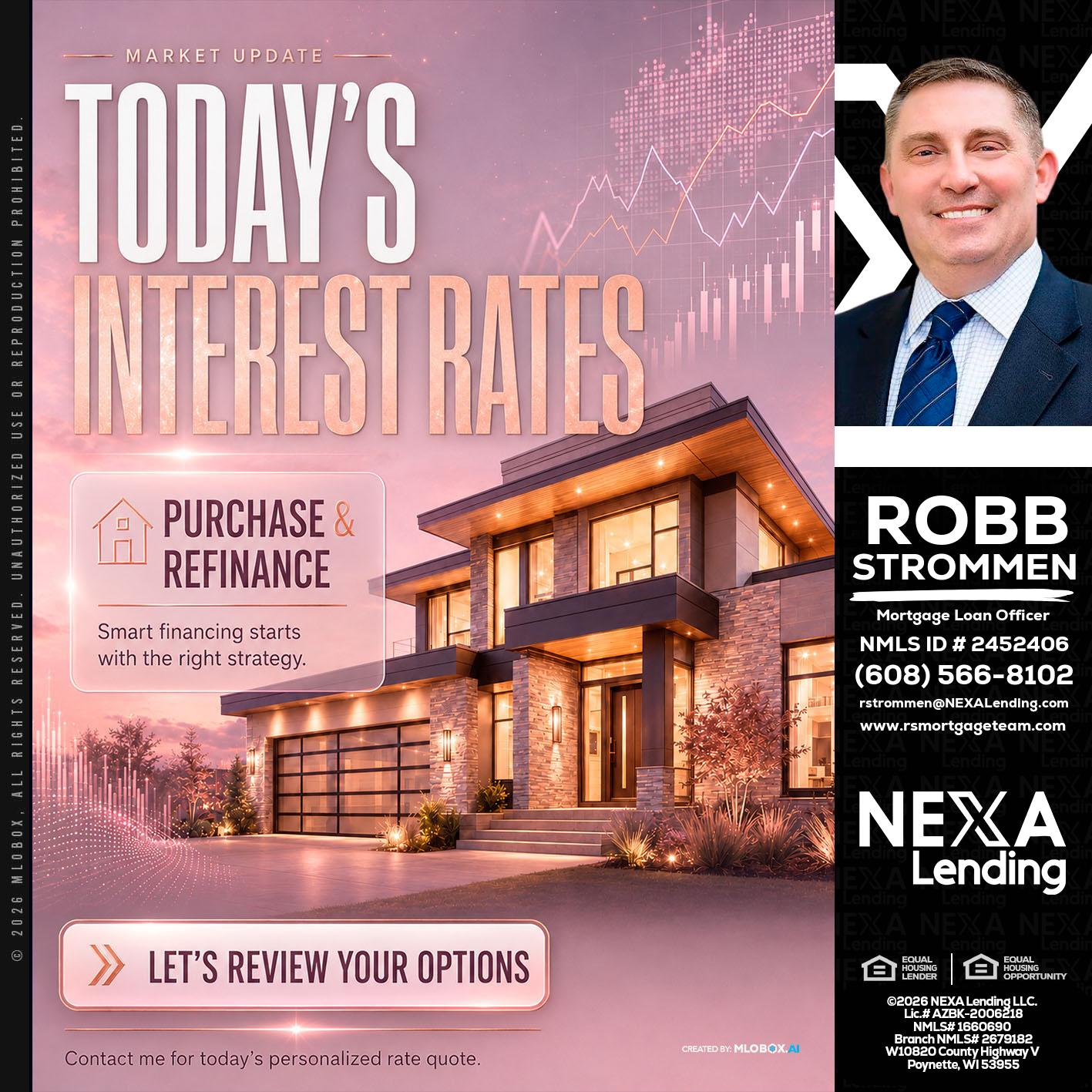 todays interest rates - Robb Strommen -Mortgage Loan Officer