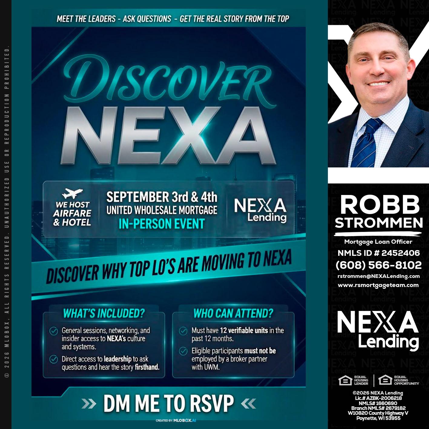 DISCOVER NEXA - Robb Strommen -Mortgage Loan Officer