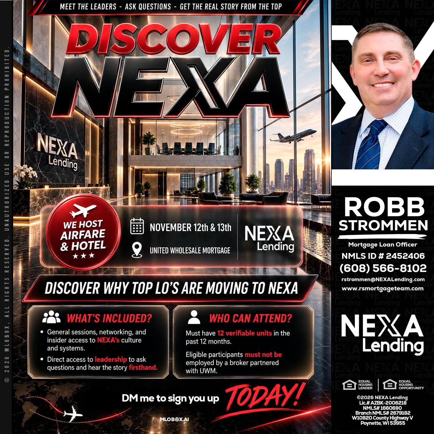 DISCOVER NEXA - Robb Strommen -Mortgage Loan Officer